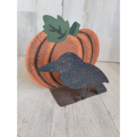 Crow Hallmark metal Crow Hallmark metal napkin holder Halloween home decor - Picture 2 of 5